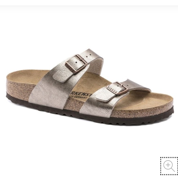 Birkenstock Sydney Birko Flor 2 Strap Sandals slide “graceful taupe” buckle - Picture 1 of 7
